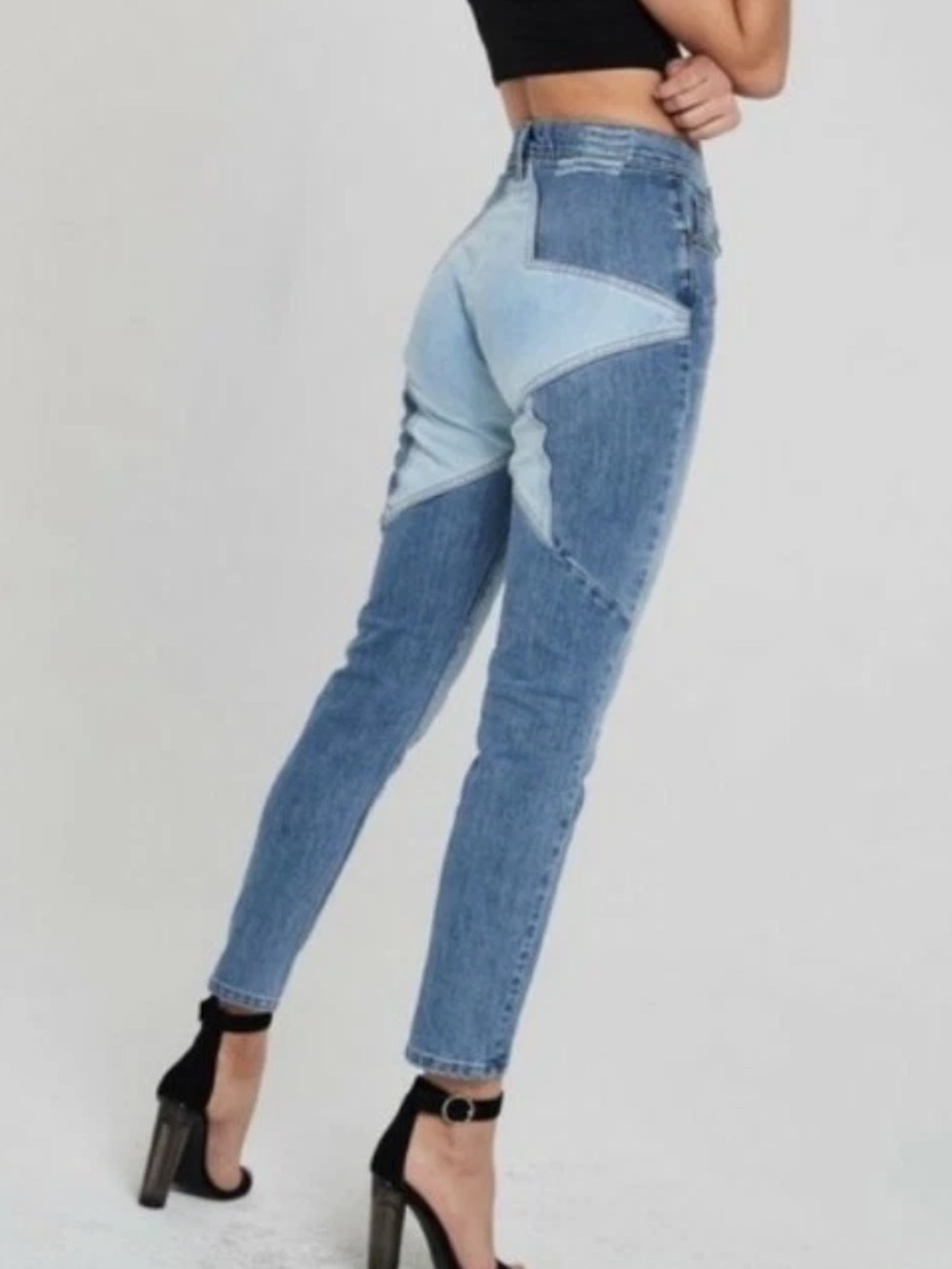 Revice Denim Star/Venus Crop Jeans Stargazer Size 24 Two Tone Y2K Streetwear